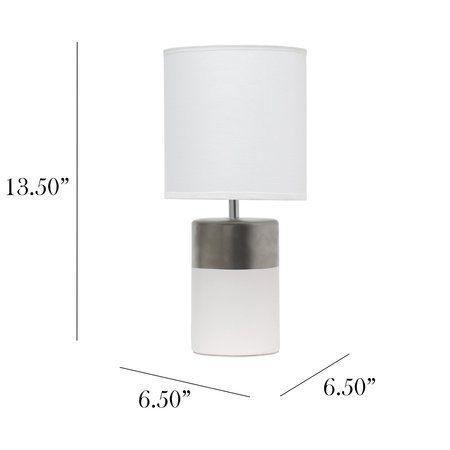 Simple Designs Two Toned Basics Table Lamp, White and Silver LT1114-OFF